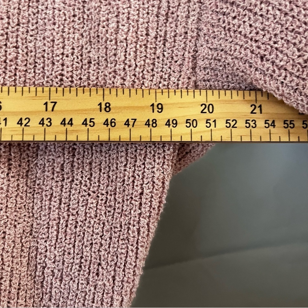 Revolve Line & Dot Sweater Blush Pink Cozy Ribbed V-neck - Picture 4 of 6